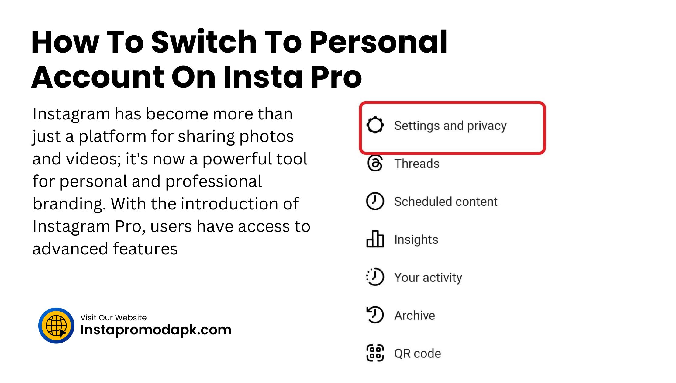 How To Switch To Personal Account On Insta Pro